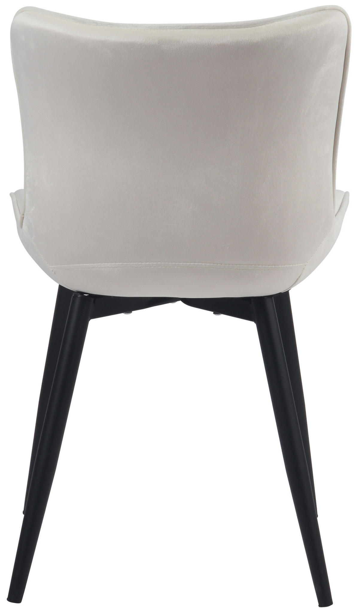 STUHL 2er Set Samt creme - Creme/Schwarz, Textil/Metall (50/80.5/62cm) - CLP