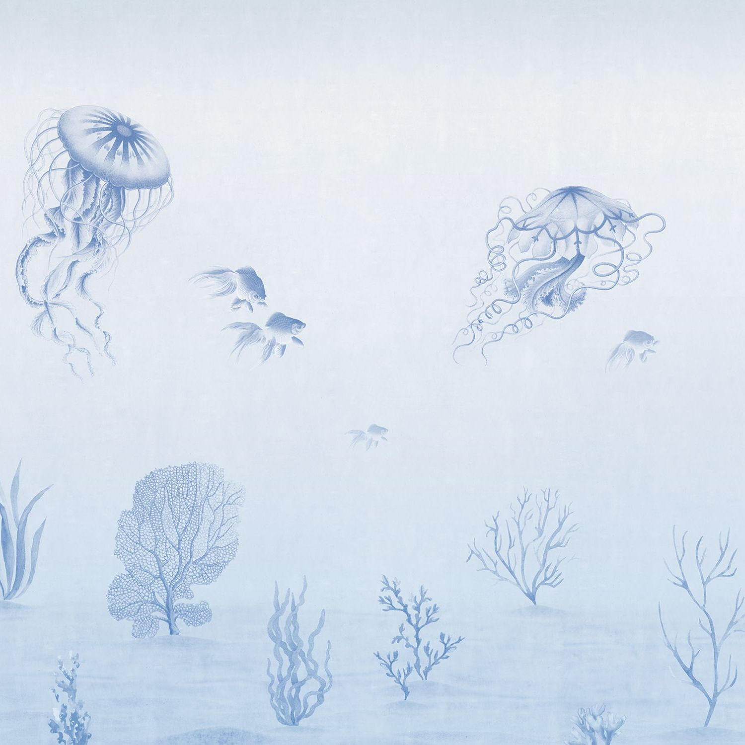 FOTOTAPETE Unterwasserwelt 371 x 280 cm - Blau, Papier (371/280cm) - Sanders & Sanders