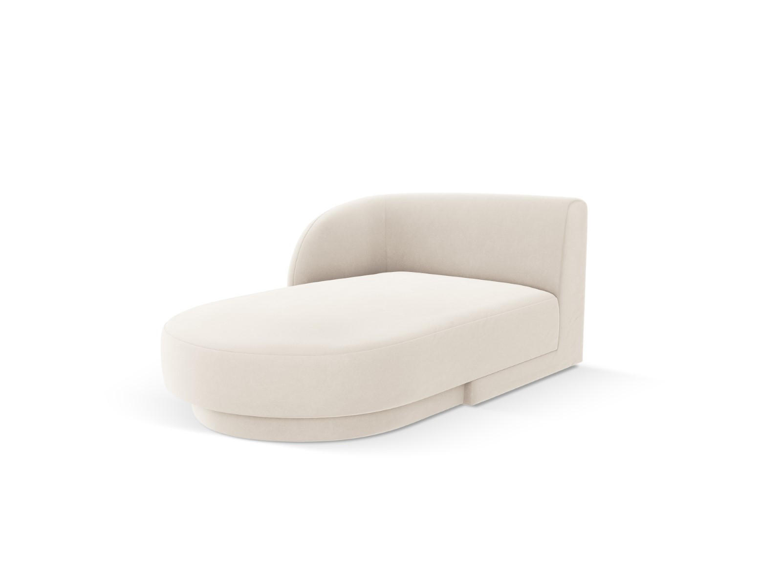 CHAISELONGUE links Miley aus Samt leichtes beige - Beige, Textil (90/70/156cm) - Micadoni