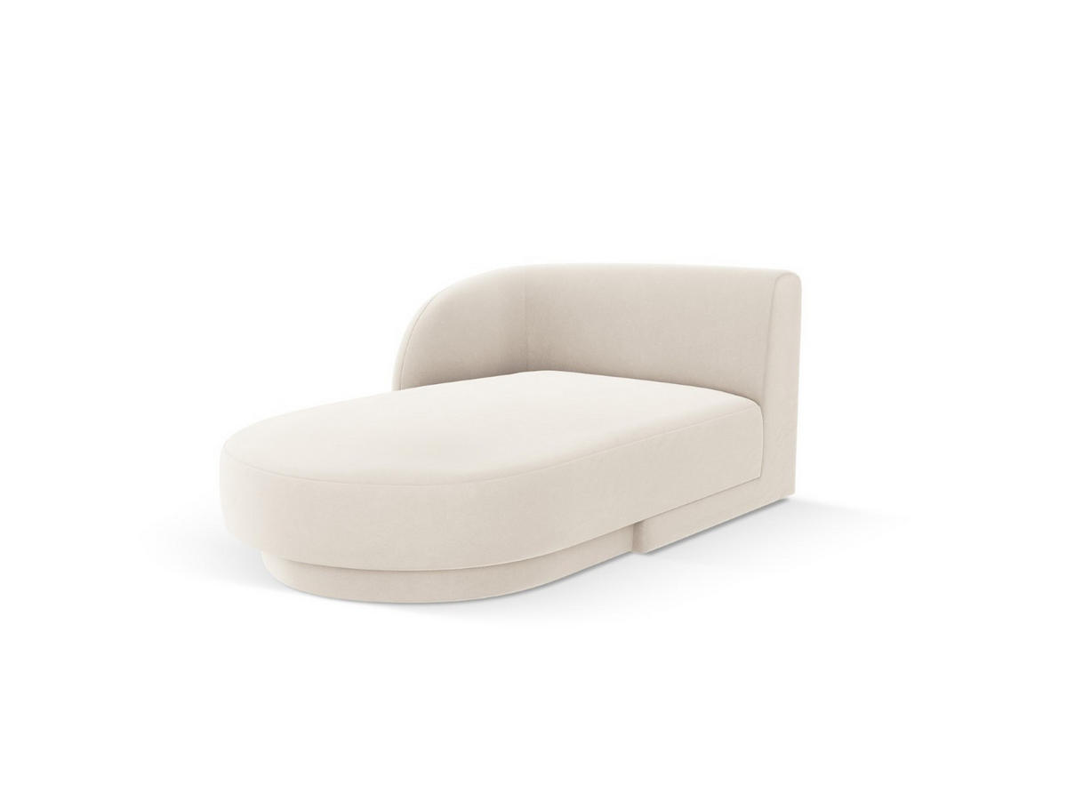 CHAISELONGUE links Miley aus Samt leichtes beige - Beige, Textil (90/70/156cm) - Micadoni