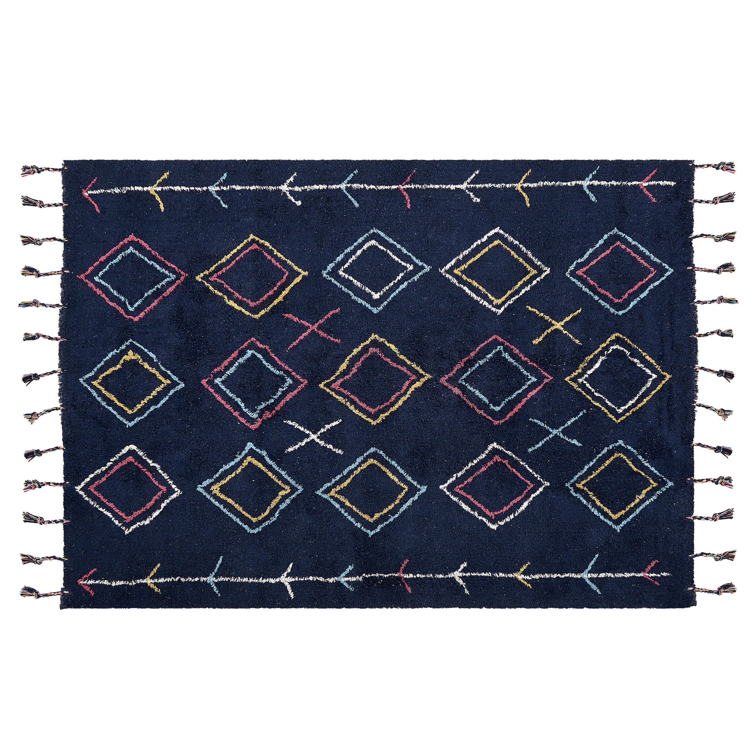 TEPPICH geflochten Corum 200/140 cm - Schwarz, Textil (140/200cm) - Beliani