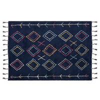 TEPPICH geflochten Corum 200/140 cm - Schwarz, Textil (140/200cm) - Beliani