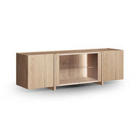 LOWBOARD Travertino Wildeiche gebleicht 180 / 46 / 56cm - Wildeiche, Holz (180/56/46cm) - Feldmann-Wohnen
