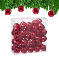 50XWEIHNACHTSKUGELN - Rot, Kunststoff (6/7/6cm) - Relaxdays