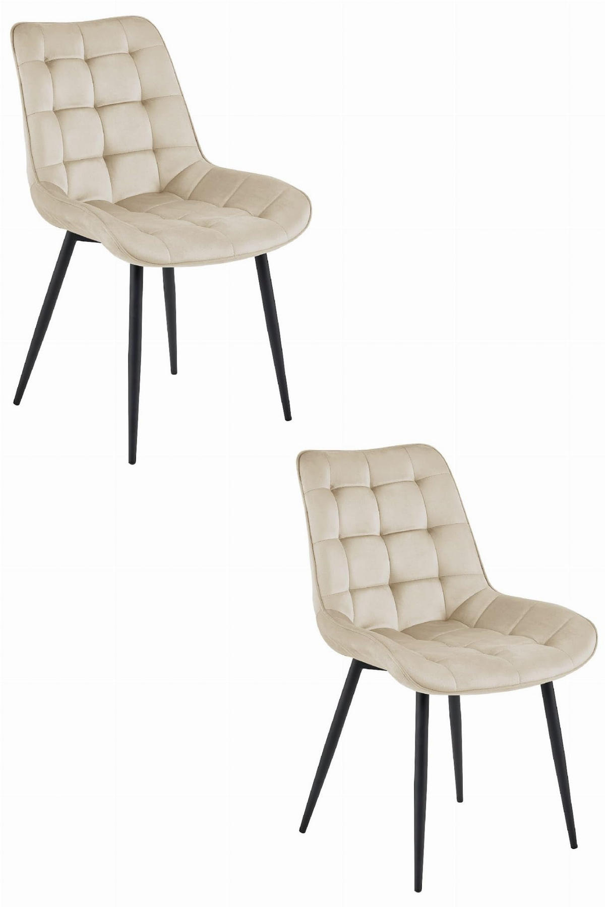 ESSZIMMERSTUHL 2er Set Beige, Bequem Für Wohnzimmer, Küche Oder Büro - Beige, Textil (56/89/43cm) - Best For Home