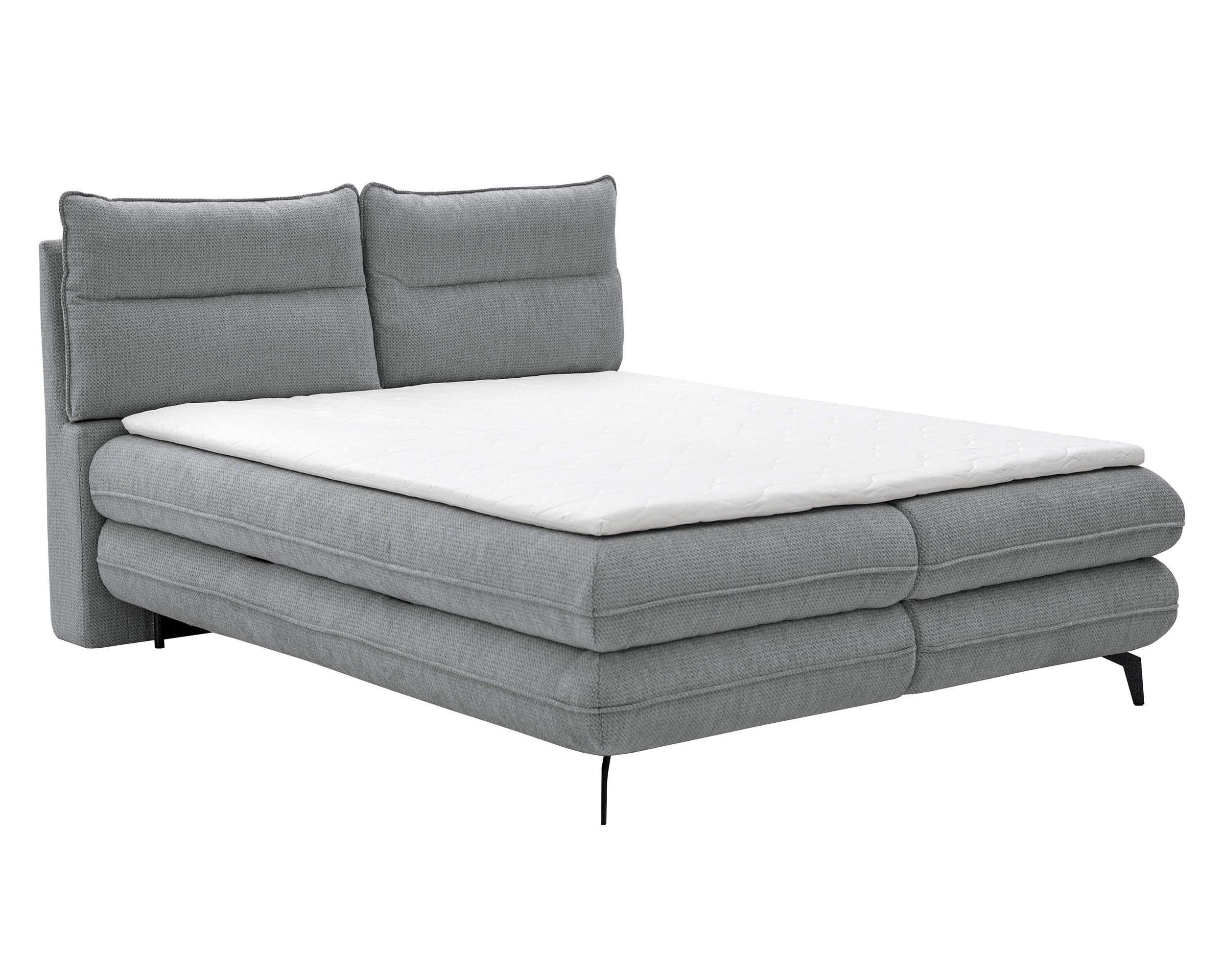 BOXBETT Verse 160 x 200 Einzelbett mit hochwertiger Bonell-Matratze und Topper T30 - Dunkelgrau - Dunkelgrau, Holz (160/200cm) - Homesy