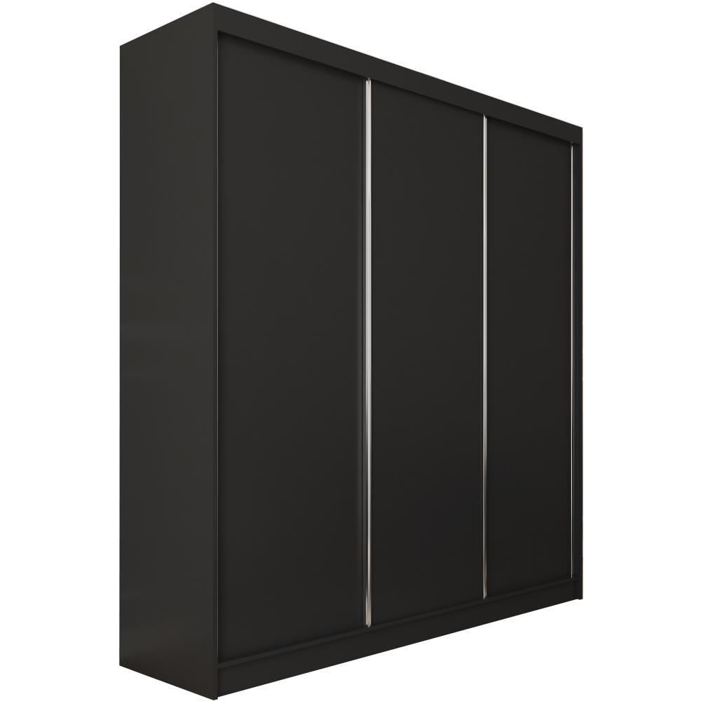SCHWEBETÜRENSCHRANK Mario 240/216/61 schwarz mit Schubladen - Schwarz, Holzwerkstoff (240/216/61cm) - Beautysofa