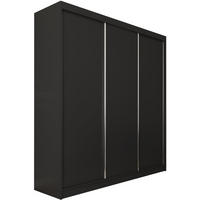 SCHWEBETÜRENSCHRANK Mario 240/216/61 schwarz mit Schubladen - Schwarz, Holzwerkstoff (240/216/61cm) - Beautysofa