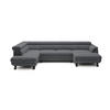 ECKSCHLAFSOFA Raven XL, Verstellbaren Kopfstützen, Bettkasten, Großes Sofa 334x198x162cm Linke, Stahl - Edelstahlfarben, Holz/Textil (198/334cm) - DomoHome