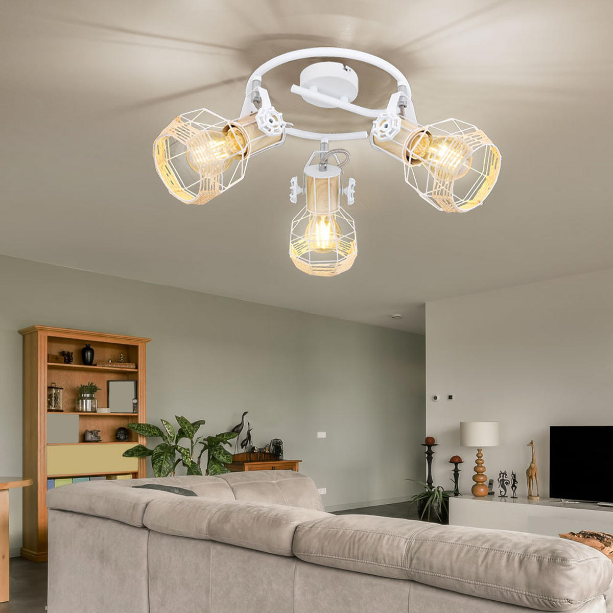 DECKENLEUCHTE Metall Weiß verstellbar - Weiß, Metall (25/25/20cm) - Globo Lighting