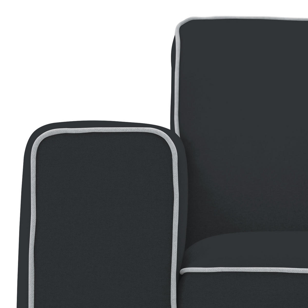 SESSEL - Webstoff - Anthrazit/Schwarz, Textil/Metall (102/77/93cm) - home24