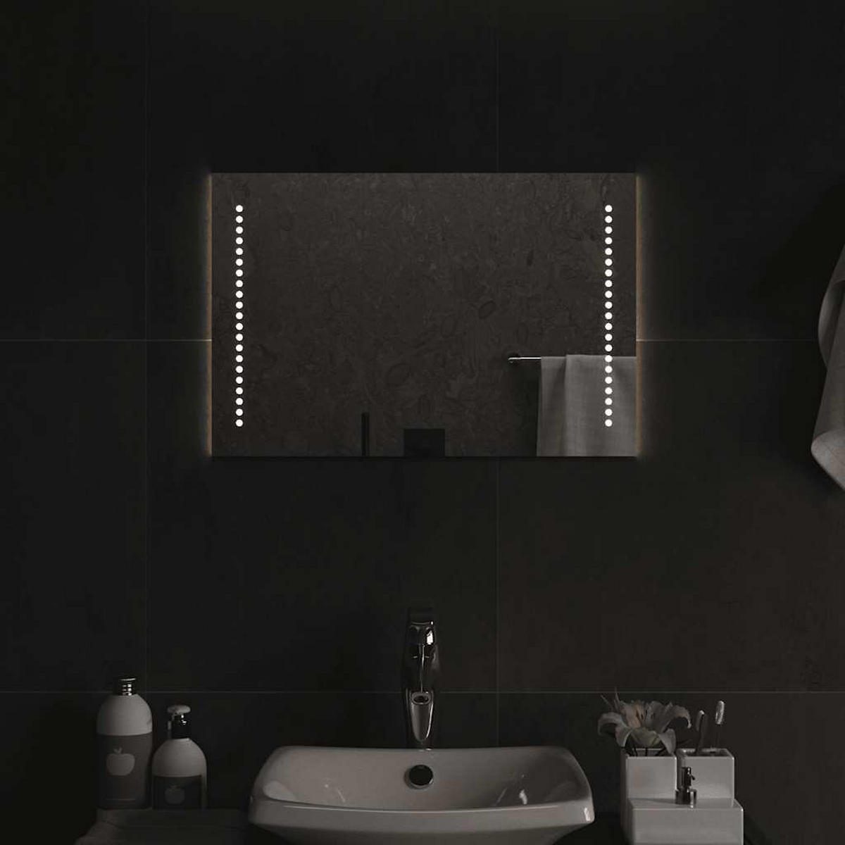 LED-BADSPIEGEL 60x40 cm - Transparent, Glas (40/40/60cm) - furnicato