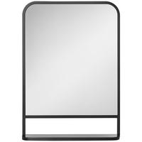 WANDSPIEGEL mit Ablage DE-08880, 70/50 cm Schwarz - Schwarz, Metall (70/50/10.2cm) - ComfortXL