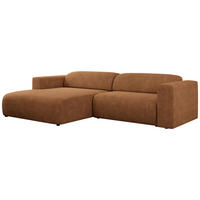 ECKSOFA PASADENA Orange Struktur - Links Seite - Schwarz/Orange, Kunststoff/Textil (288/180cm) - MKS