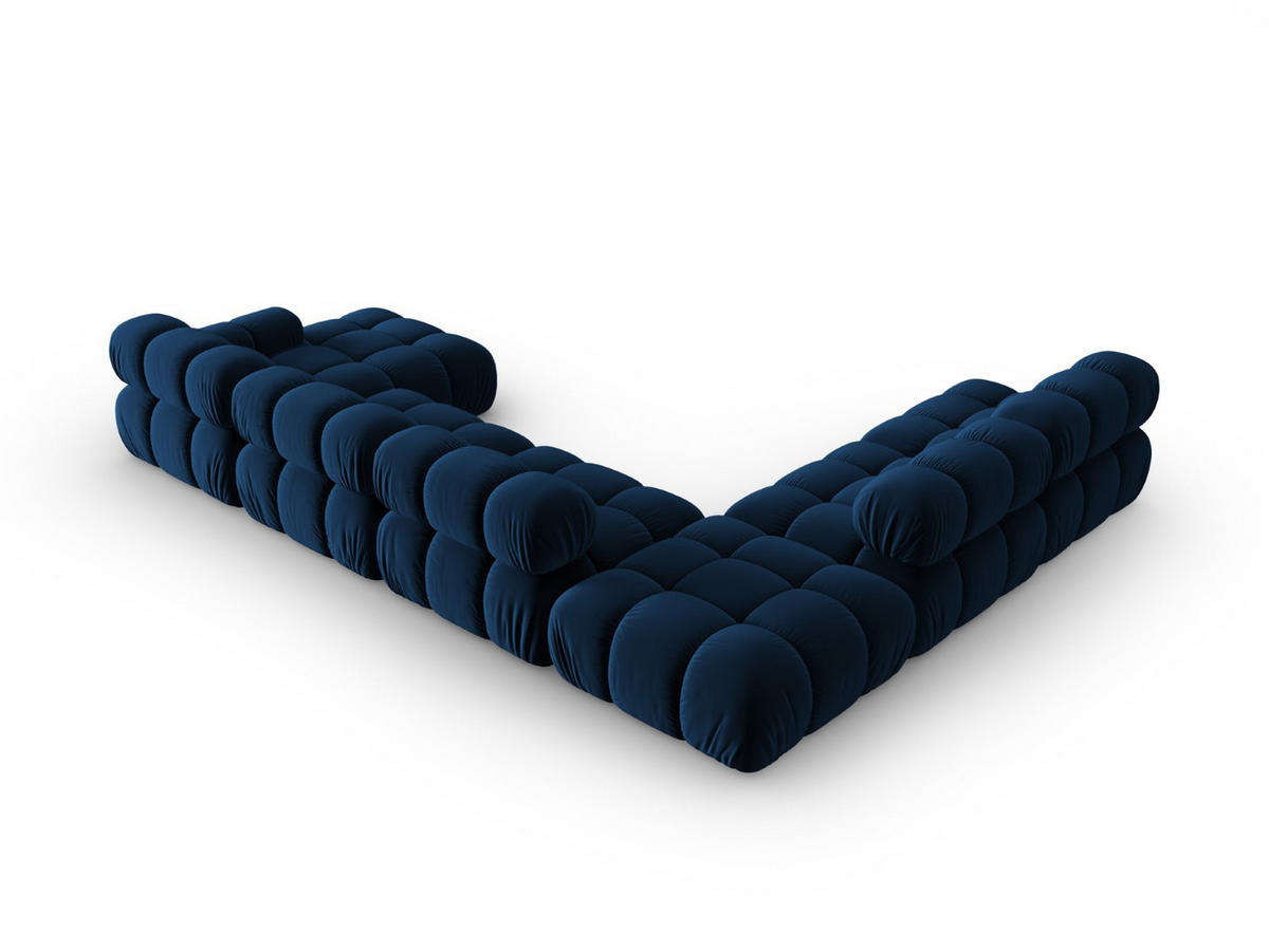 MODULARES-PANORAMASOFA links Bellis aus Samt königsblau 7 Sitzplätze - Blau, Textil (282/63/379cm) - Micadoni