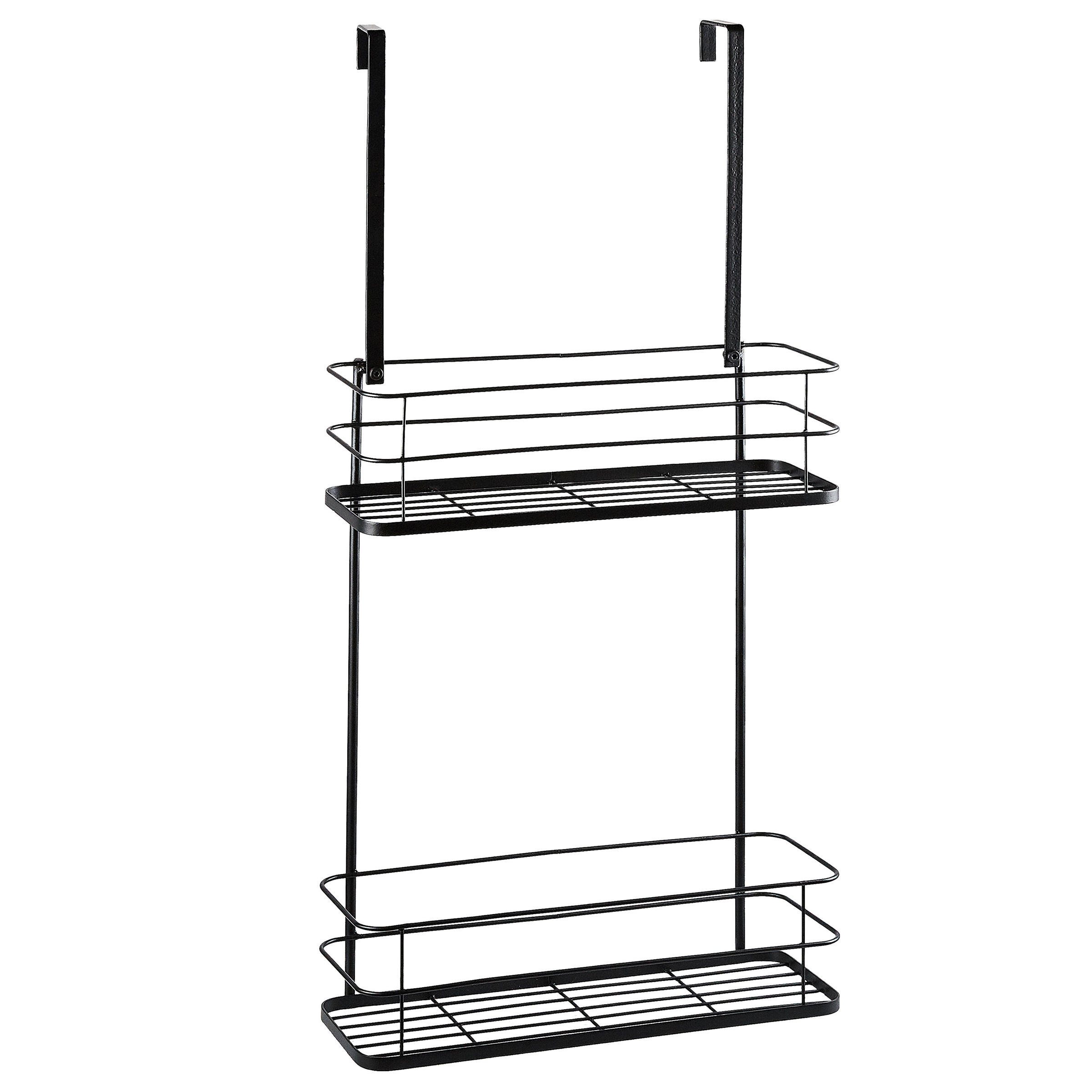 DUSCHREGAL 2 Fächer Tayasu - Schwarz, Metall (40/83/12cm) - Beliani