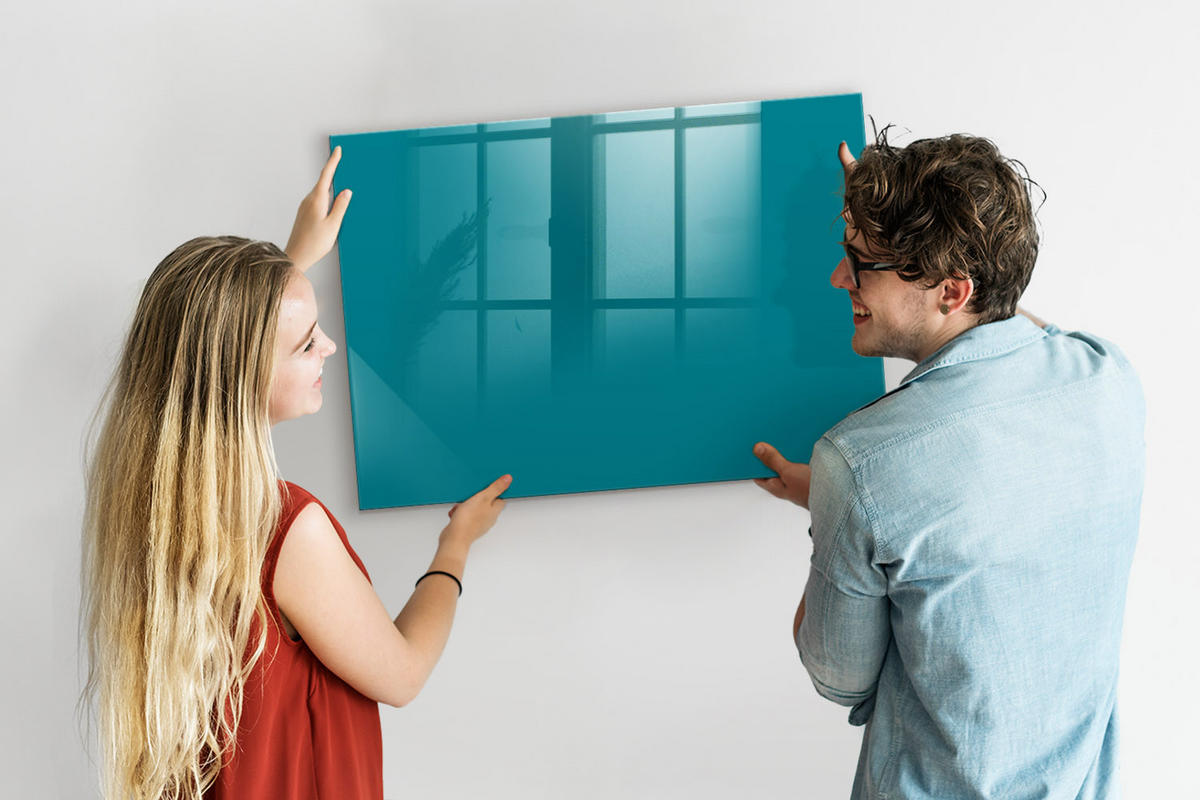 MAGNETTAFEL 100x70 Marineblau schwarzer Marker - Mintgrün, Glas (100/0.4/70cm) - TULUP