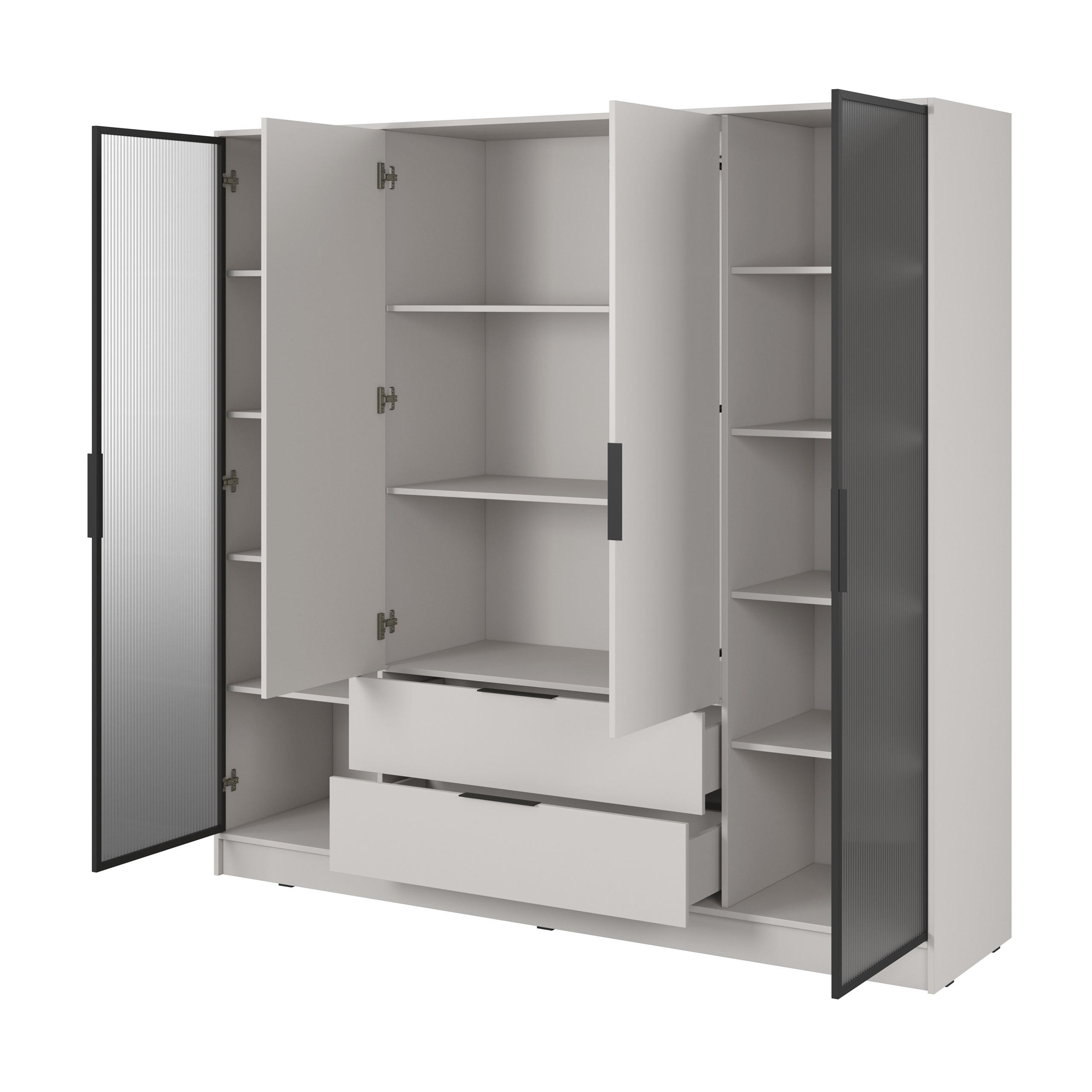 DREHTÜRENSCHRANK CATERINA 206/200/51 cm 4-türig Kaschmir - Kaschmir, Holzwerkstoff (206/200/51cm) - MASSENO