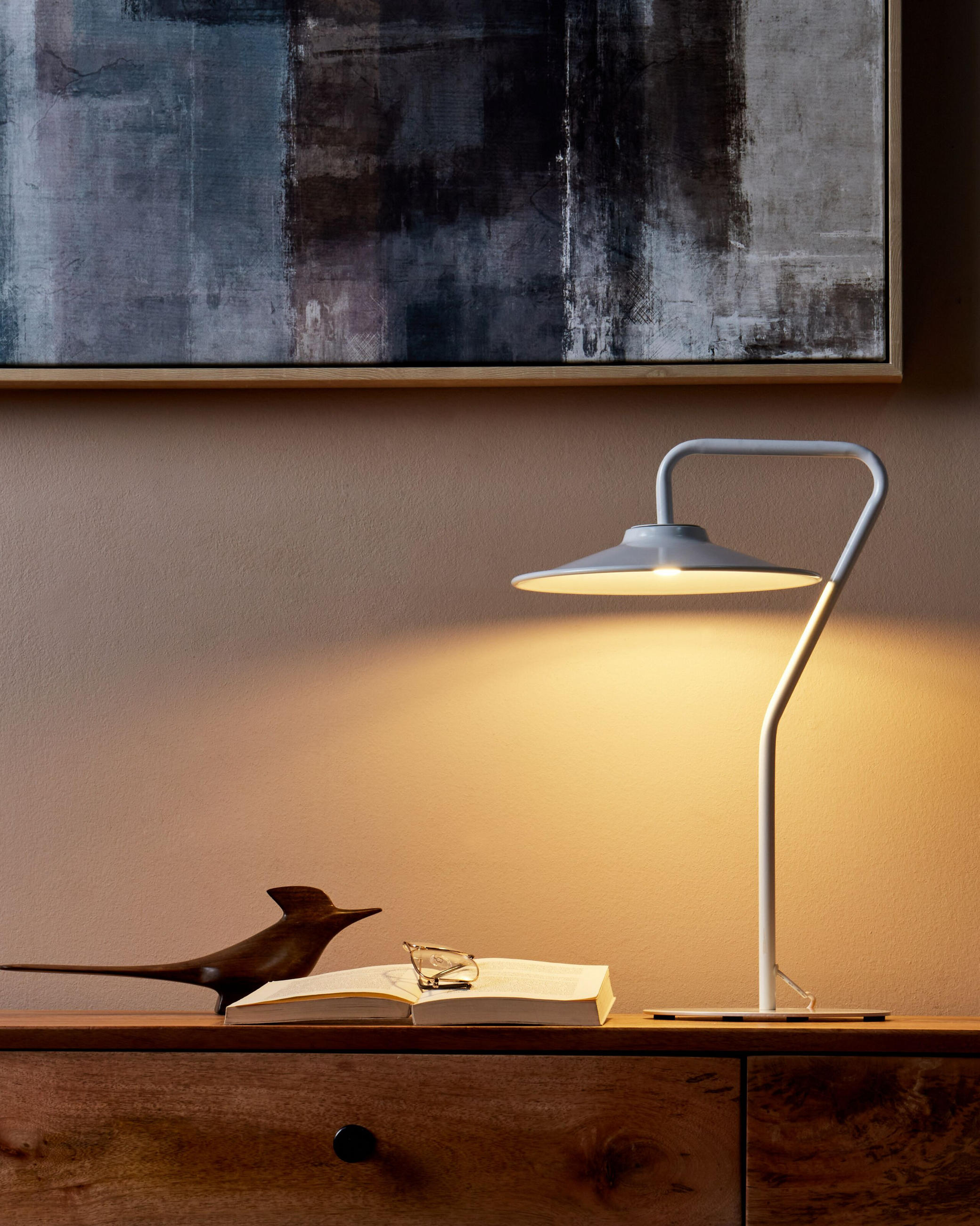 TISCHLEUCHTE Weiß Galetti - Weiß, Metall (22/30/41cm) - Beliani