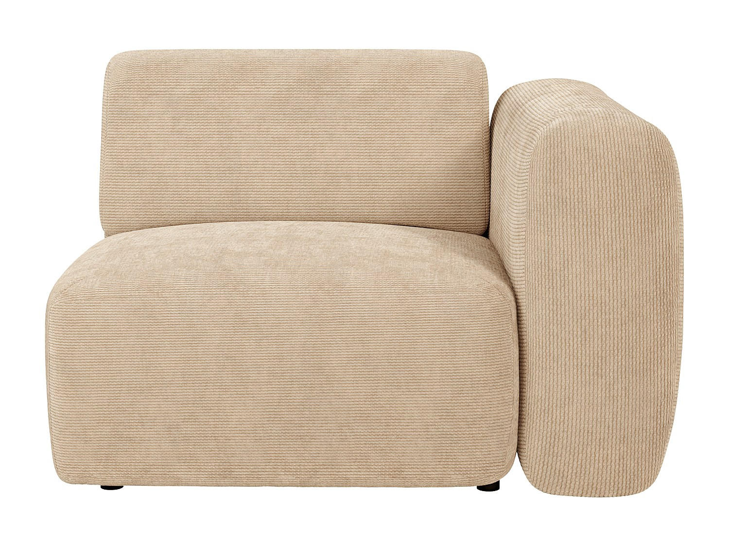 SESSEL mit gerader Rückenlehne - 1 Person - samt - beige Pogni - Beige, Textil (103/73/97cm) - Vente-Unique