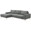 SOFA mit Longchair links Kaylynn Cordstoff anthrazit - Anthrazit, Kunststoff (175/294cm) - 58aufmkessel