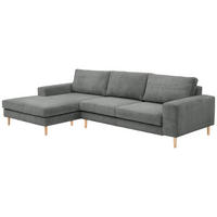 SOFA mit Longchair links Kaylynn Cordstoff anthrazit - Anthrazit, Kunststoff (175/294cm) - 58aufmkessel