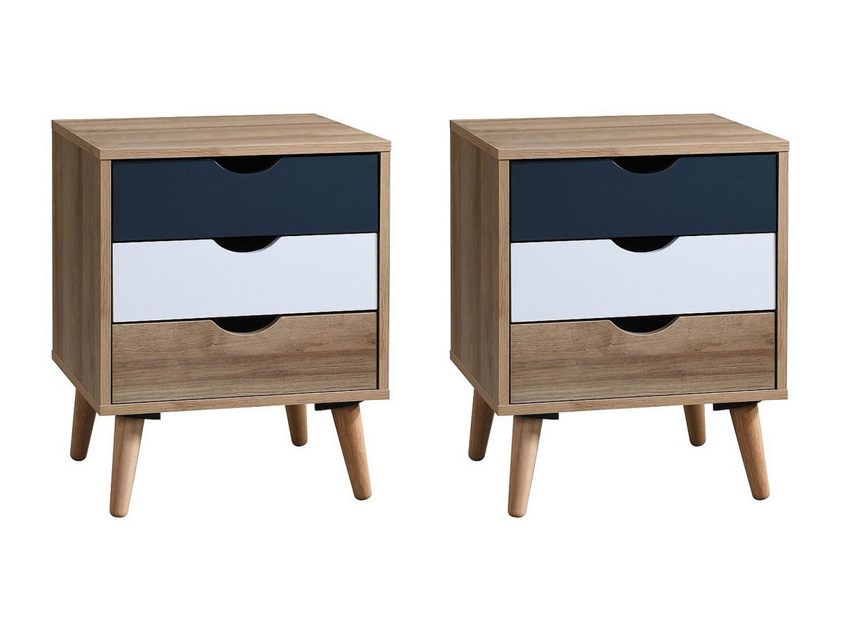 NACHTTISCH - 45cm x 40cm - MDF - mehrfarbig - LURVIA - Multicolor, Holz (45/57/40.5cm) - Vente-Unique