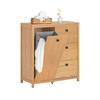 WÄSCHESCHRANK Weiß - Hellbraun, Holzwerkstoff (80/90/35cm) - SoBuy