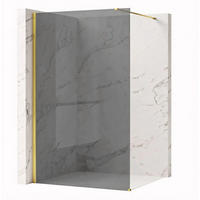 DUSCHWAND Rea Flexi Grey / Gold 100 - Goldfarben, Glas (120/100/195cm) - REA