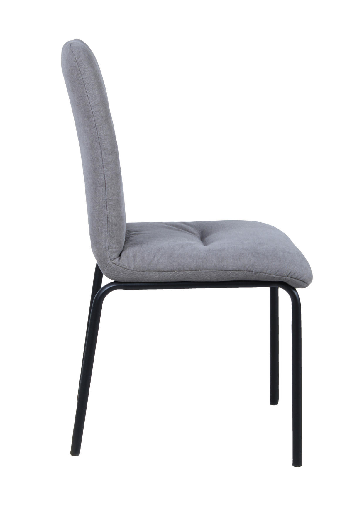 ESSZIMMERSTUHL Sara Stoff - Sitzfläche und Rükenlehne gepolstert - 2er Set - Hellgrau, Metall (44.5/87/55.5cm) - TPFLiving