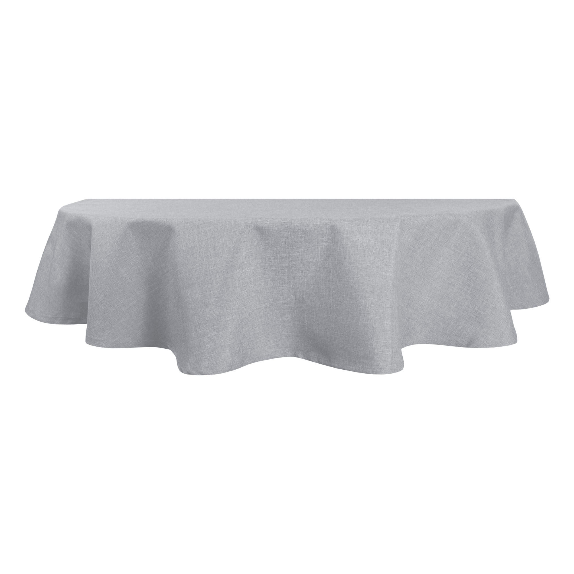 TISCHDECKE Leinenoptik 135/180 cm oval Silber - Silberfarben, Textil (135/180cm) - TiborTex