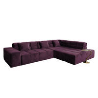 ECKSOFA MIT MOTORISCHEM SITZVORZUG NEVADA Violett Velvet - Violett/Schwarz, Textil (319/215cm) - KAWOLA