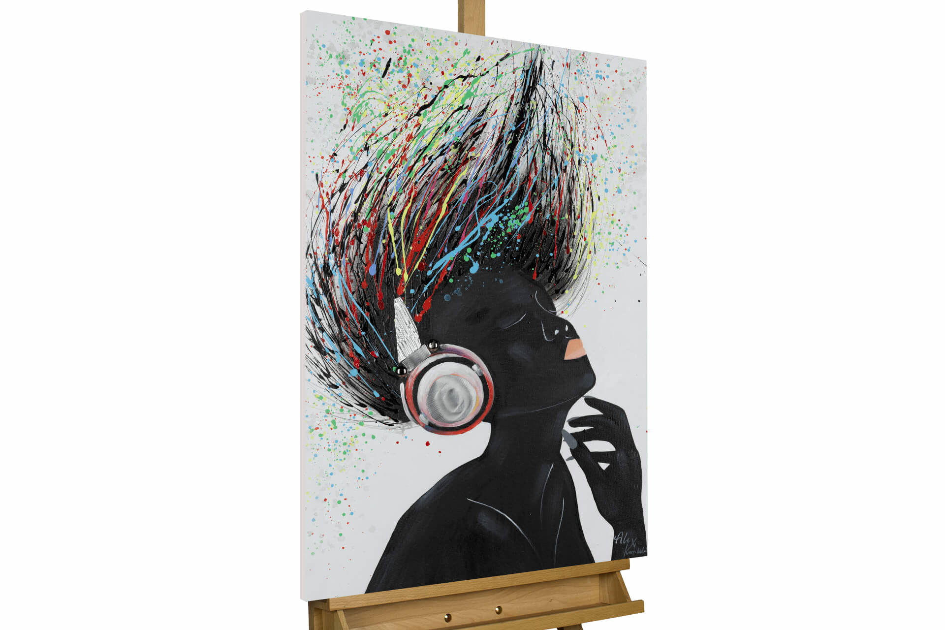 KUNSTLOFT RUČNĚ MALOVANÝ AKRYLOVÝ OBRAZ ČERNÝ, 60/90 CM