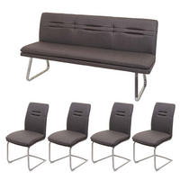 ESSZIMMER-SET Grau, Braun 5er-Set - Braun/Grau, Textil (180/92/58cm) - MCW