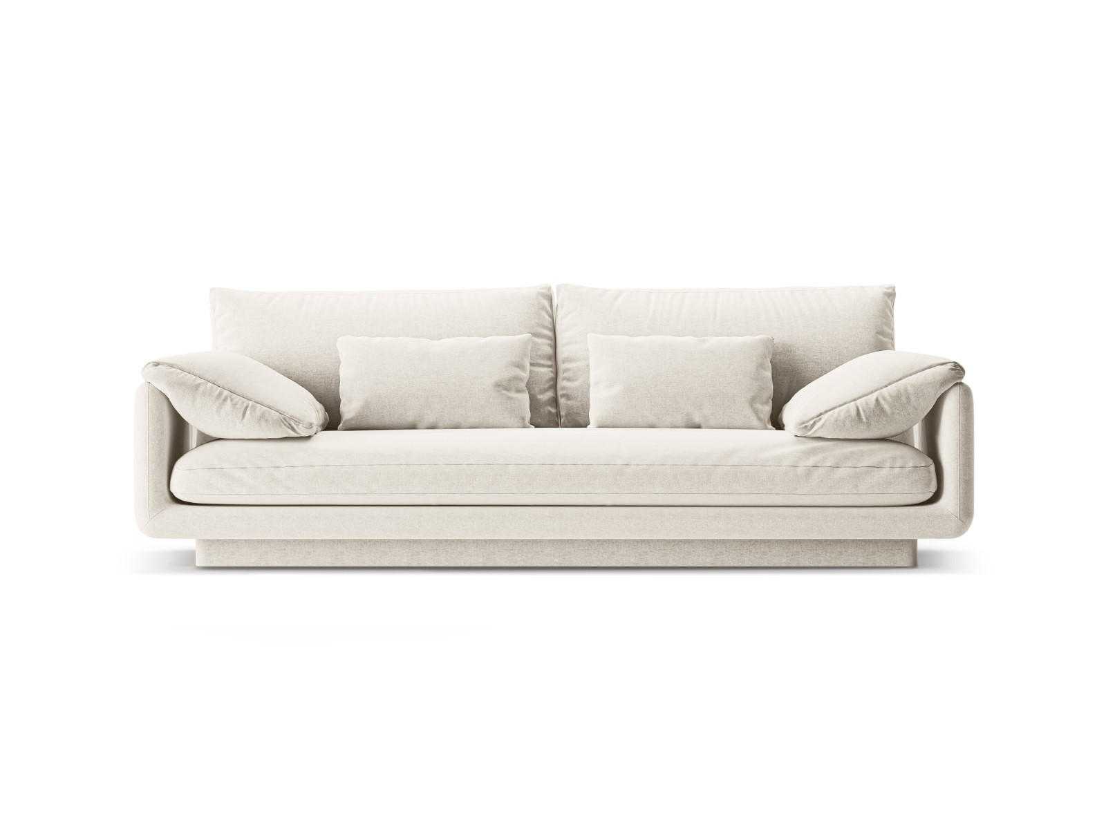 SOFA Torino aus strukturiertem Stoff elfenbein 3 Sitzplätze - Ecru, Textil (103/83/220cm) - Micadoni