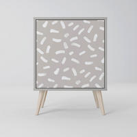SIDEBOARD PASSING SECONDS, Grau, 57,5x42x77,5 cm, Schräge Buchenholzfüße - Buchefarben/Multicolor, Holzwerkstoff/Buchenholz (57.5/77.5/42cm) - SpaceRebels