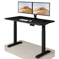 SCHREIBTISCH Elektrisch Höhenverstellbarer HomeOne 140x70cm Schwarz/Schwarz mit Memory-Funktion, Anti-Kollisions Technologie - Schwarz, Holzwerkstoff (70/140/72cm) - Desktronic