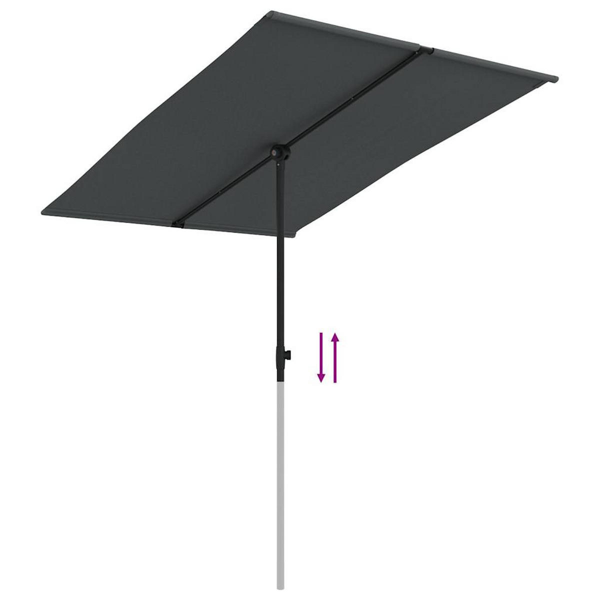 SONNENSCHIRM Mit Aluminium-Mast 2/1.5 M Anthrazit - Anthrazit, Textil (200/150cm) - vidaXL
