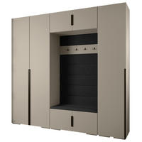 GARDEROBEN-SET 236,7/250/47 - Kaschmir/Schwarz, Holz/Metall (250/236.7/47cm) - Abiks Möbel