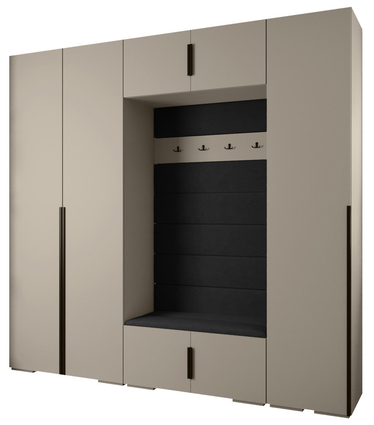GARDEROBEN-SET 236,7/250/47 - Kaschmir/Schwarz, Holz/Metall (250/236.7/47cm) - Abiks Möbel