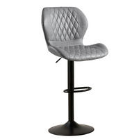BARHOCKER mit Lehne PU-Kunstleder Grau Höhenverstellbar 63-85 cm - Grau, Kunststoff (46.5/111/38cm)