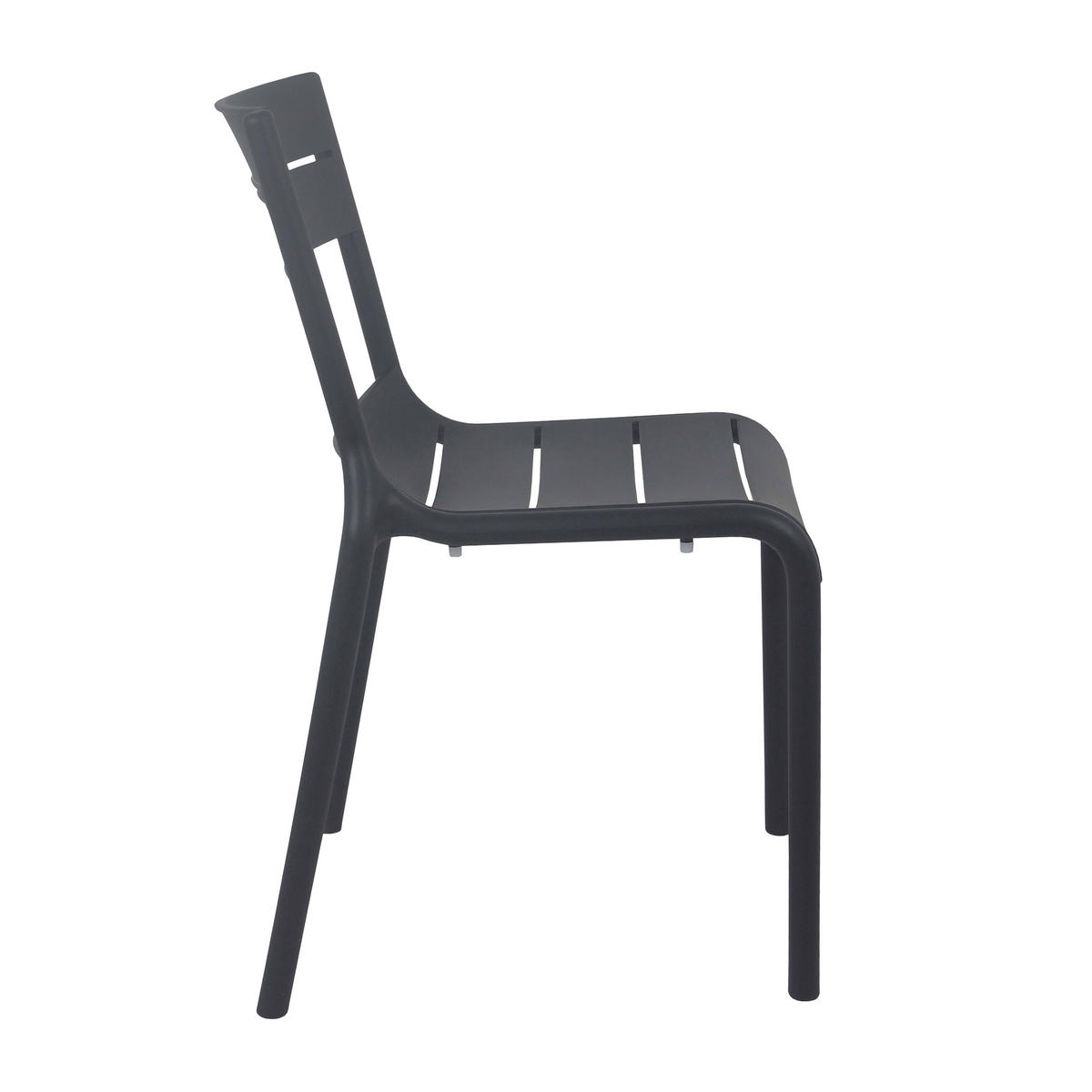 GARTENSTUHL 4-tlg., Schwarz - Schwarz, Kunststoff (54/50cm) - Oviala