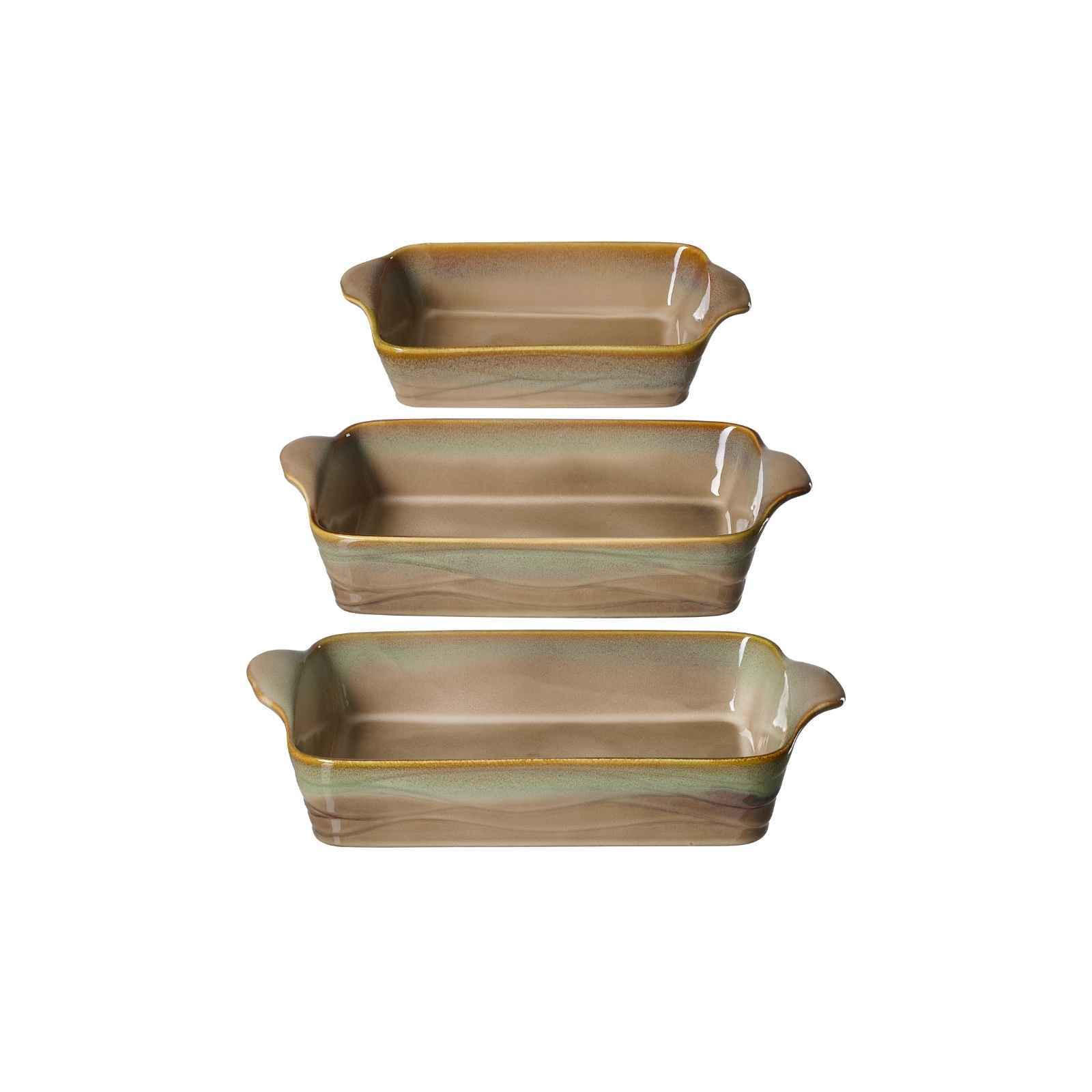 AUFLAUFFORMEN-SET ECKIG Tortosa braun 3-tlg. - Braun, Keramik (2/2/2cm) - Ritzenhoff Breker