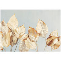 FOTOTAPETE Blätter Gold Vlies Tapete Wohnzimmer 250x175 - Multicolor, Papier (250/175cm) - Wallarena