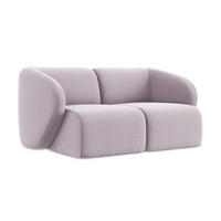 2-SITZER-SOFA Samt Stoff Violett - Flieder/Schwarz, Holzwerkstoff/Kunststoff (174/75/94cm) - LaMiaSofa