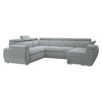 CANAPEA ÎN FORMĂ DE U Boston U, Dreapta - 2R+R+2P+LC - gri albastru/culoare crom, material textil/lemn (260/98/325cm) - MIRJAN24