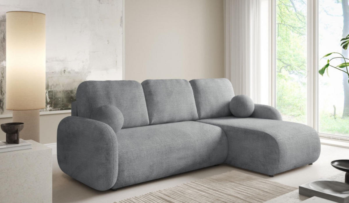 ECKSOFA Grau KOMA Mit Schlaffunktion - Grau, Textil (228/147cm) - Sepro Meble