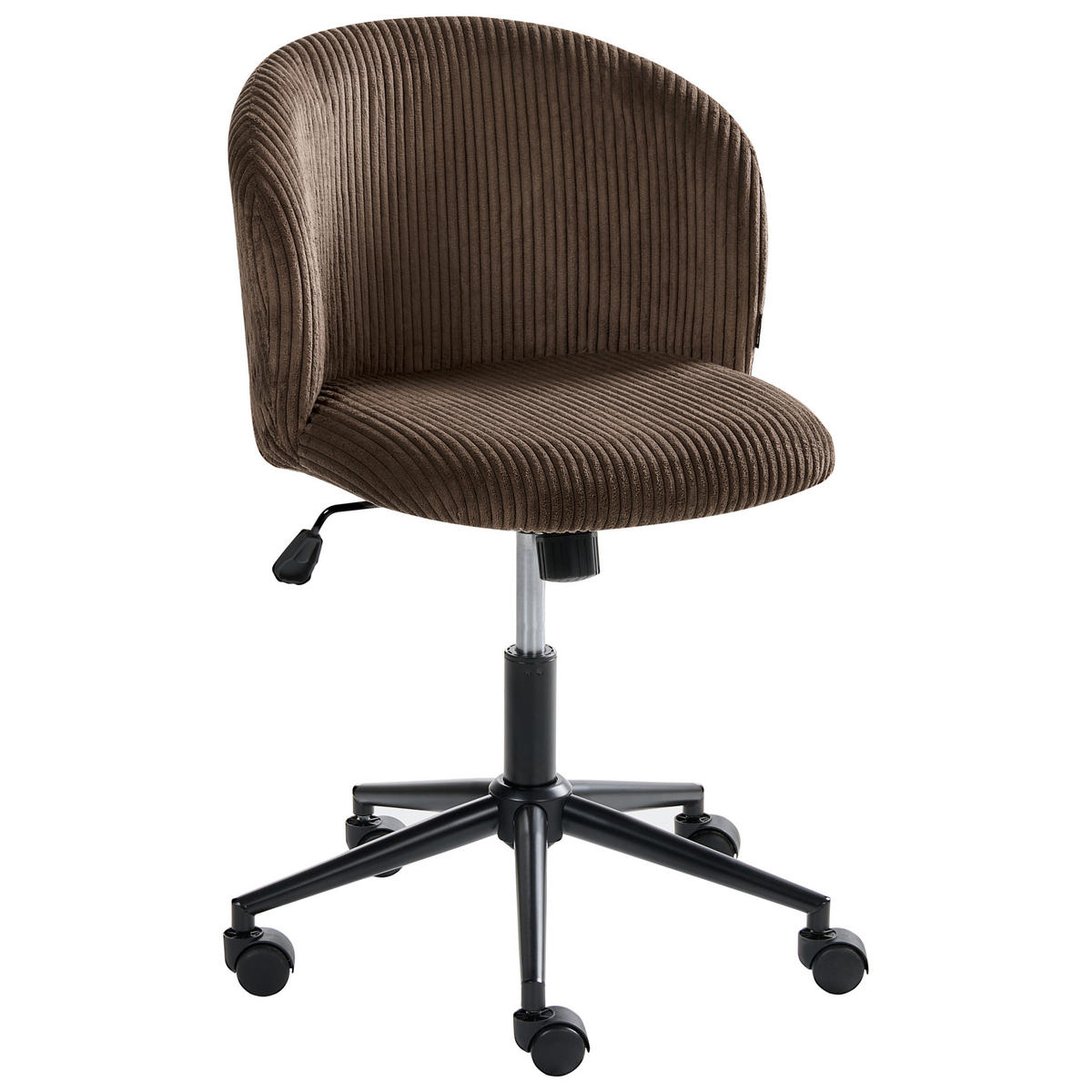 BÜROSTUHL Cord Dunkelbraun Miles - Dunkelbraun, Textil (55/76/55cm) - Beliani