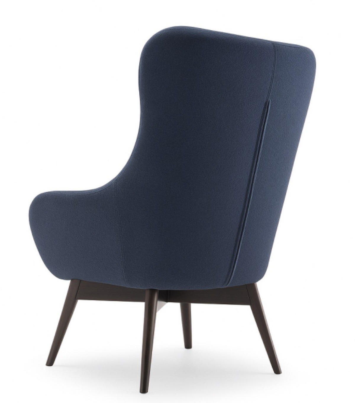 SESSEL Blau LISA CARO Auf Holzbeinen - Dunkelblau, Textil (88/108/88cm) - Sepro Meble