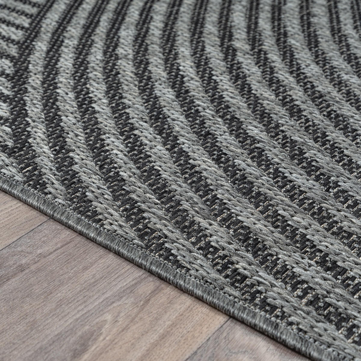 FLACHWEBTEPPICH Geometrisch BORNO Polypropylen Anthrazit 240 x 340 cm - Anthrazit, Textil (240/340cm) - KADIMA DESIGN